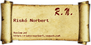 Riskó Norbert névjegykártya